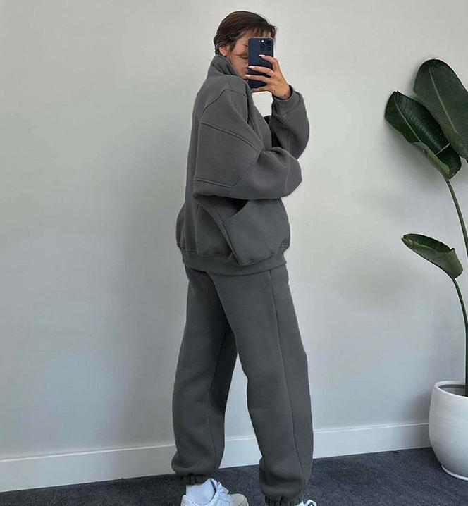 Elisa | Conjunto de chaqueta con cremallera y pantalón de jogging con cordón de ajuste