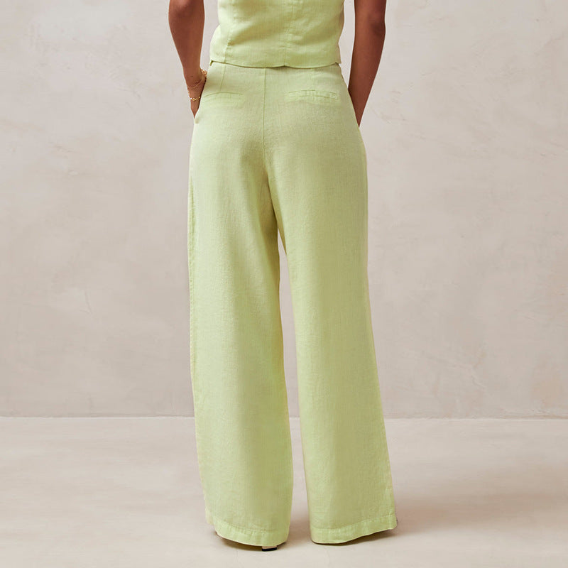 Berke - Pantalones de talle alto para mujer con perneras rectas sueltas
