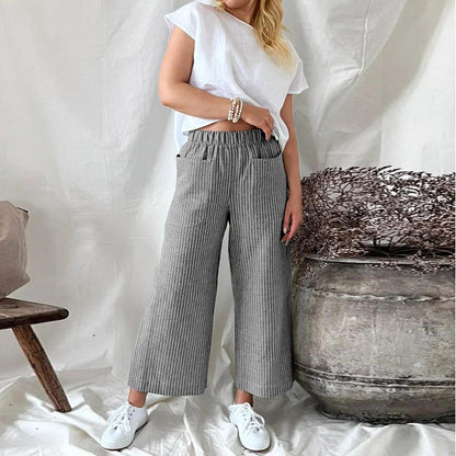 Katryn - Pantalones clásicos de franela para mujer