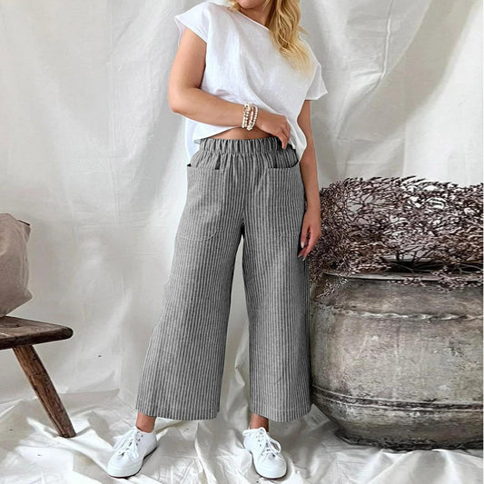 Katryn - Pantalones clásicos de franela para mujer