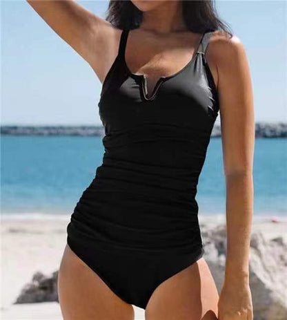 Tankini estampado con cuello en V