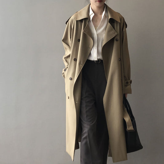 Gabardina de doble botonadura para mujer