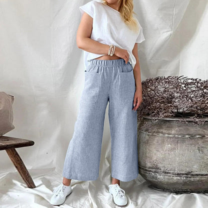 Katryn - Pantalones clásicos de franela para mujer
