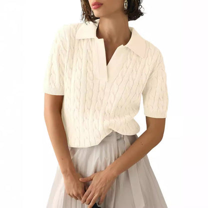 Lara | Elegante top de punto de manga corta