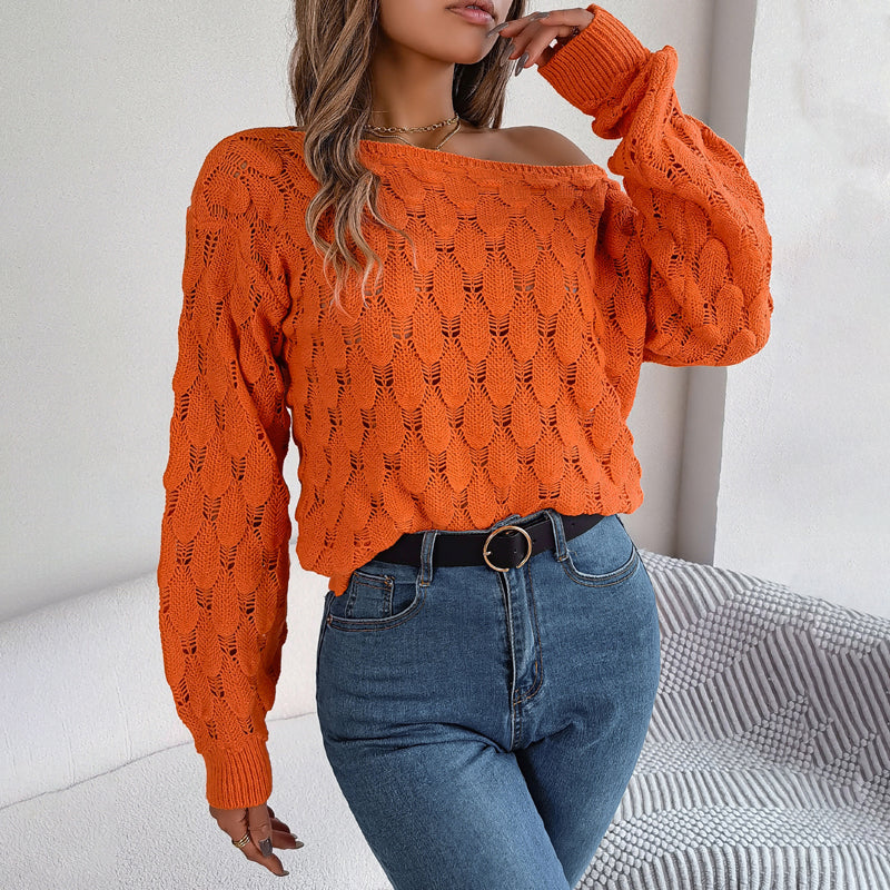 Walmira Sweater | Casual Jersey de punto hueco