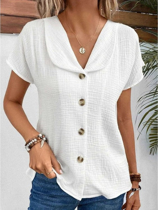 Ann - Top con cuello y botones
