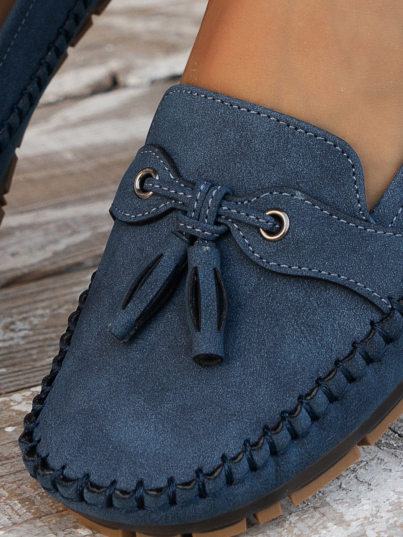 Damskie Mokasyny Moccasin Z Frędzlami