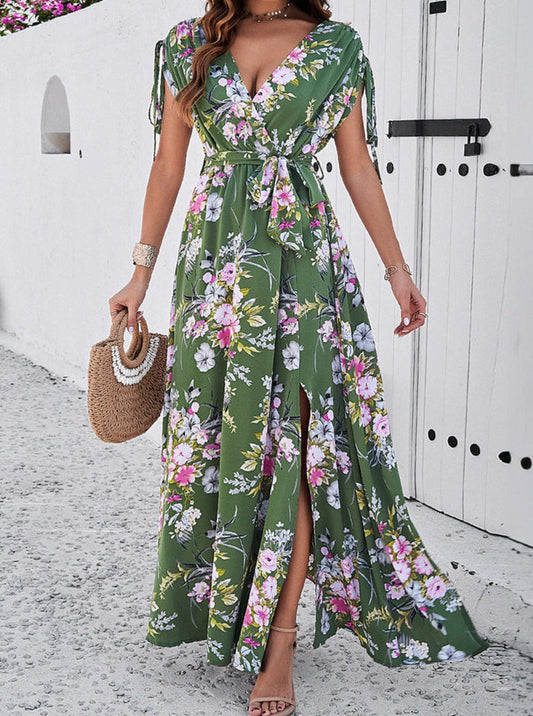 Bohemian Temperament Bohemian Floral V-Neckian Dress