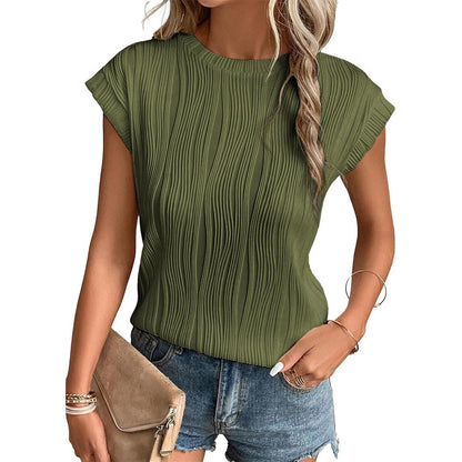 Aurelina - Tops casuales de cuello redondo para mujer