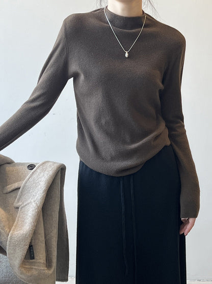 Jersey de mujer de medio cuello con textura suave