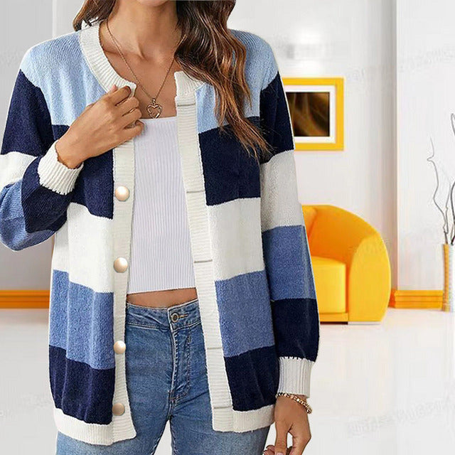 Xoana Cardigan - Chaqueta de punto a rayas casual