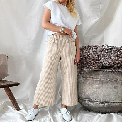Katryn - Pantalones clásicos de franela para mujer