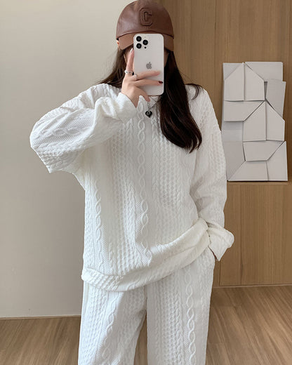Jersey de dos piezas de manga larga y pantalón de mujer