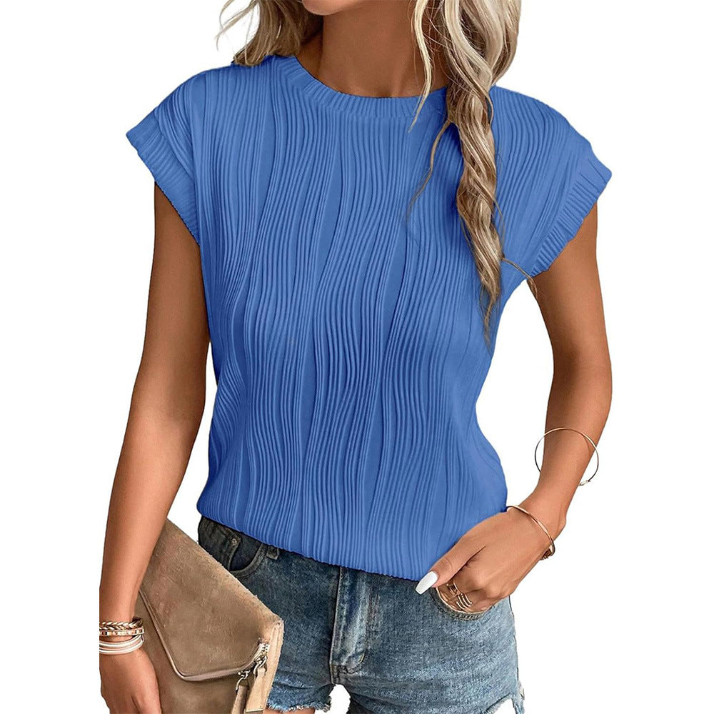 Aurelina - Tops casuales de cuello redondo para mujer