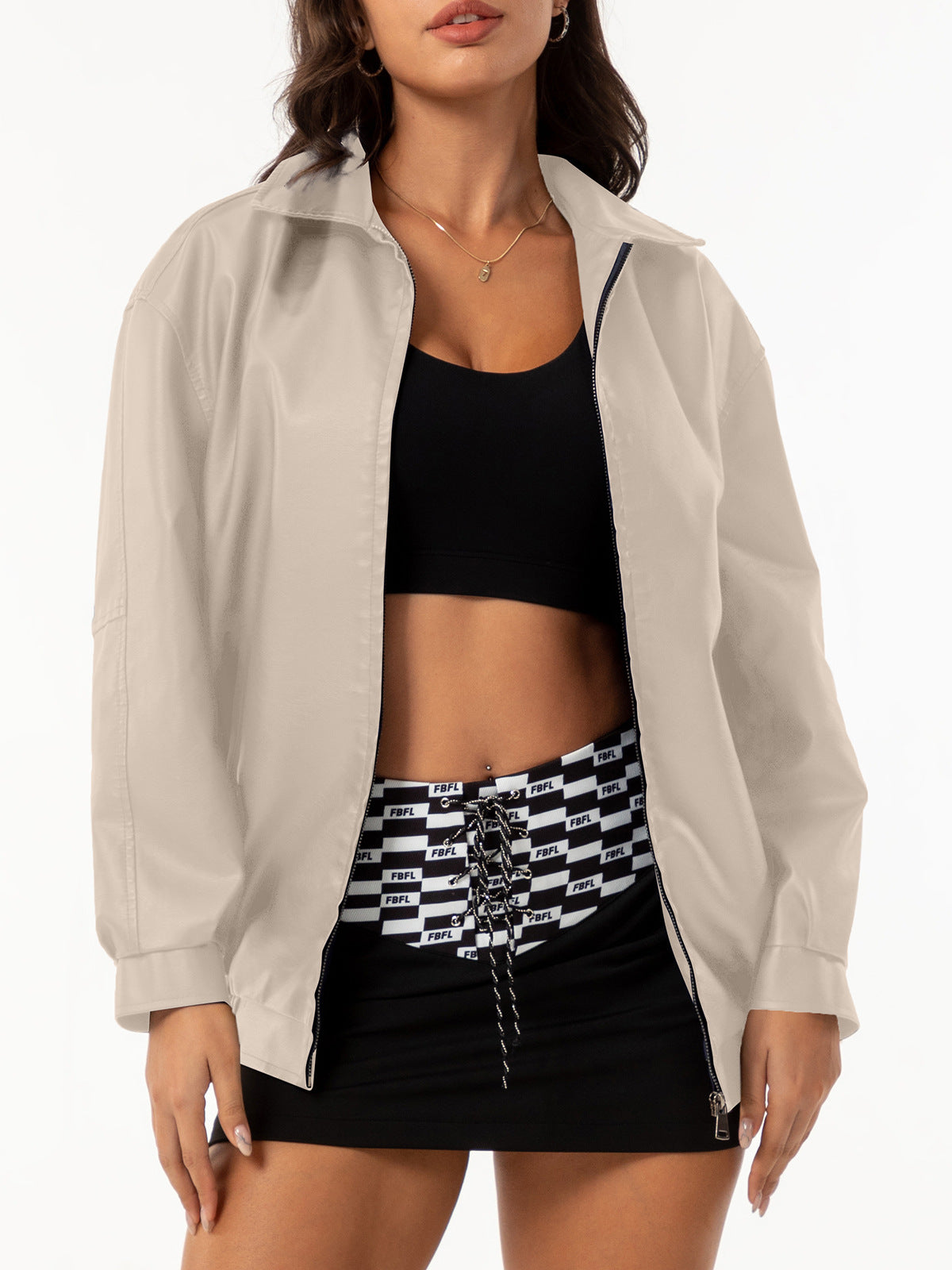 Chaqueta con cremallera para mujer