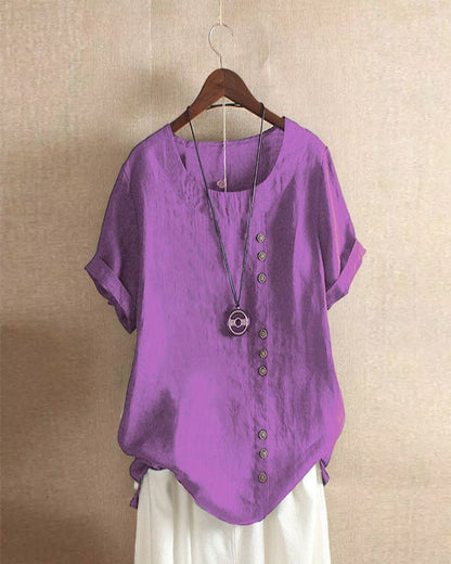Blusa de manga corta para mujer