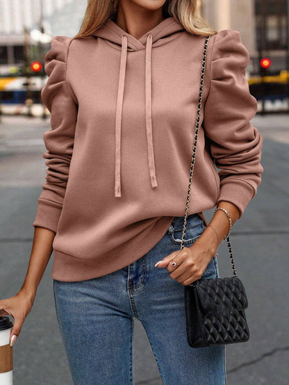 Sudadera con capucha de color liso para mujer