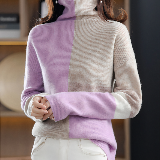 Jersey de cuello alto de colores | Oliva