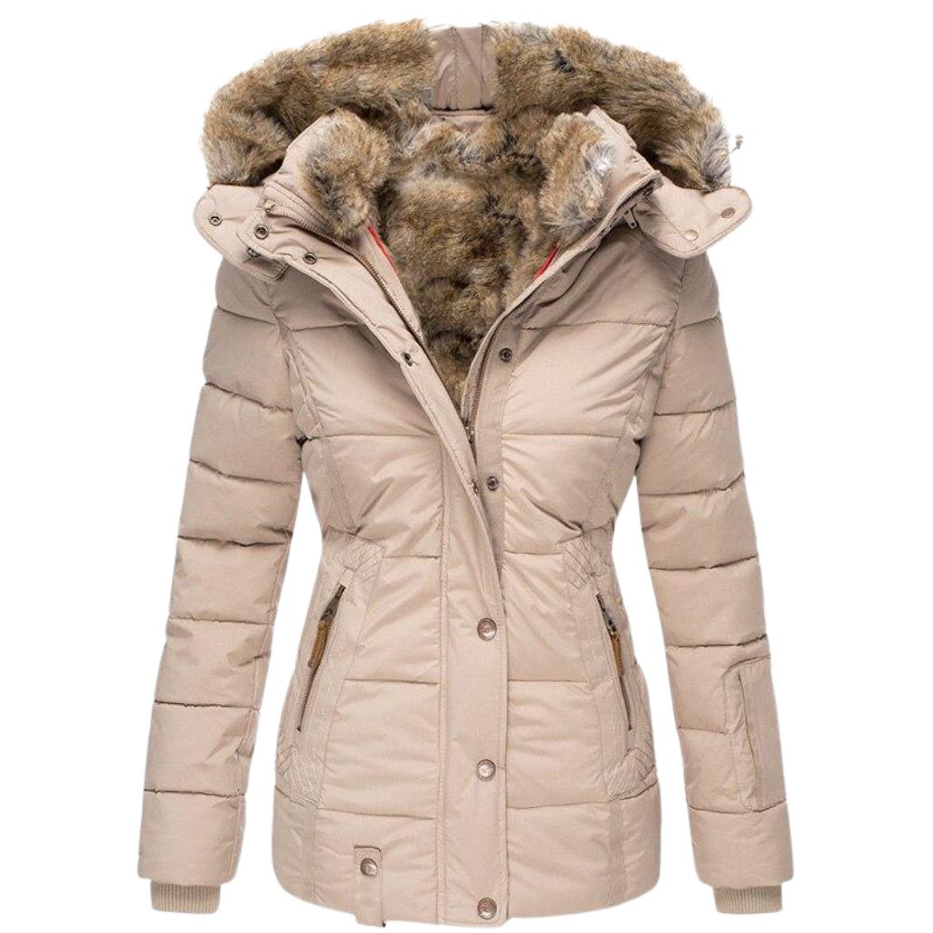 Chloe™ - Abrigo informal de piel con capucha para mujer