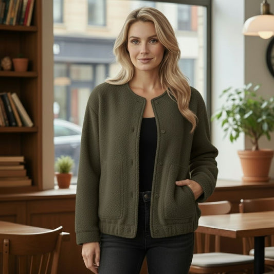 Ophelia | Chaqueta oversize para mujer Top Coat Mangas largas Botones ocultos