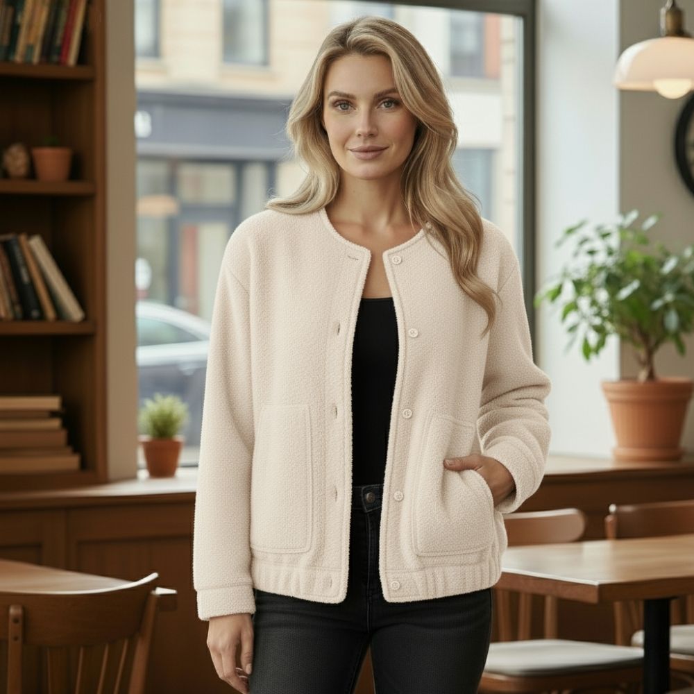 Ophelia | Chaqueta oversize para mujer Top Coat Mangas largas Botones ocultos