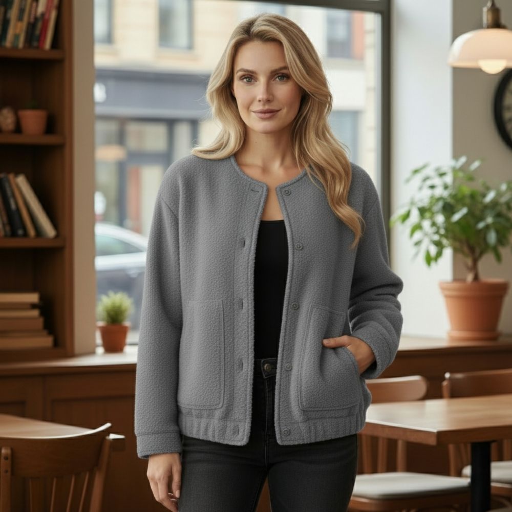 Ophelia | Chaqueta oversize para mujer Top Coat Mangas largas Botones ocultos