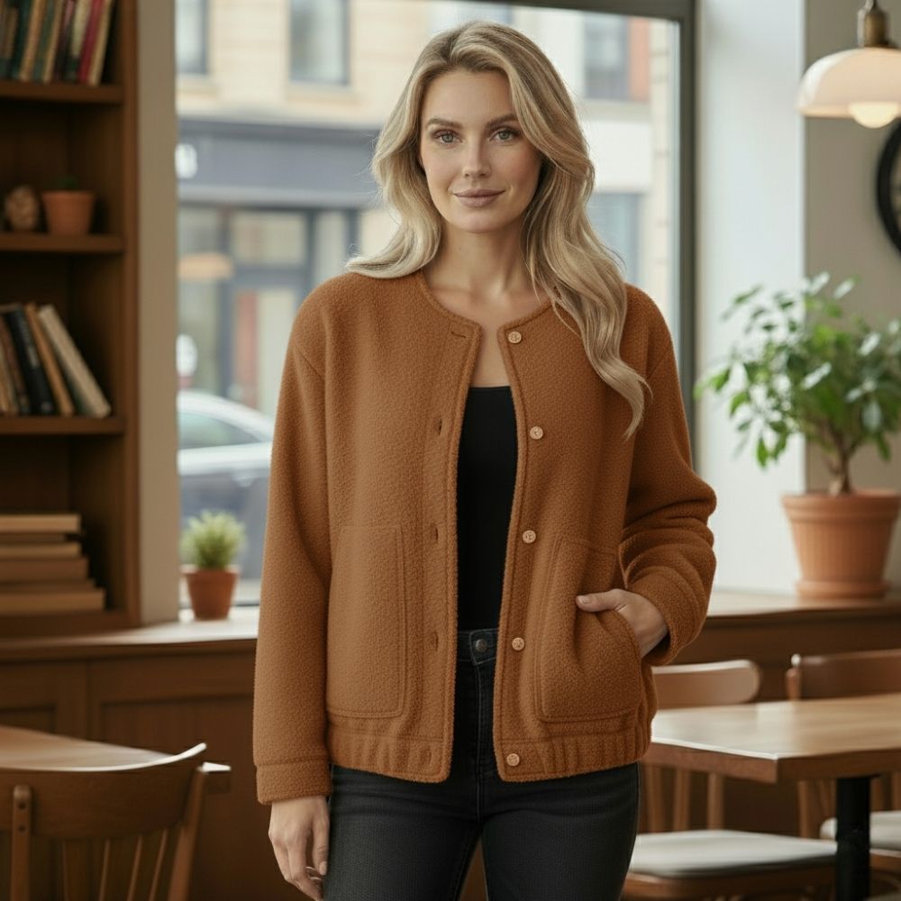 Ophelia | Chaqueta oversize para mujer Top Coat Mangas largas Botones ocultos