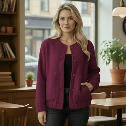 Ophelia | Chaqueta oversize para mujer Top Coat Mangas largas Botones ocultos