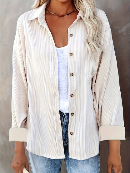Camisa oversize de pana - Mangas largas y bolsillos funcionales