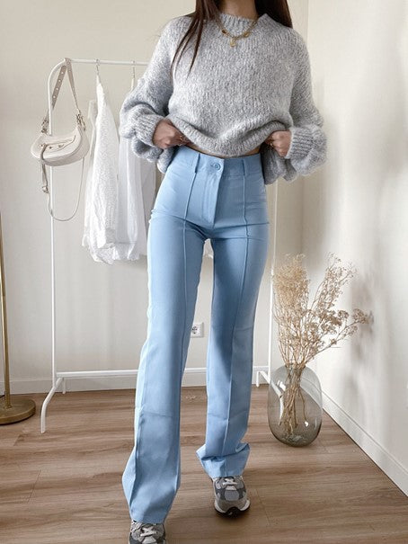 Azafrán - Pantalones acampanados formales para mujer