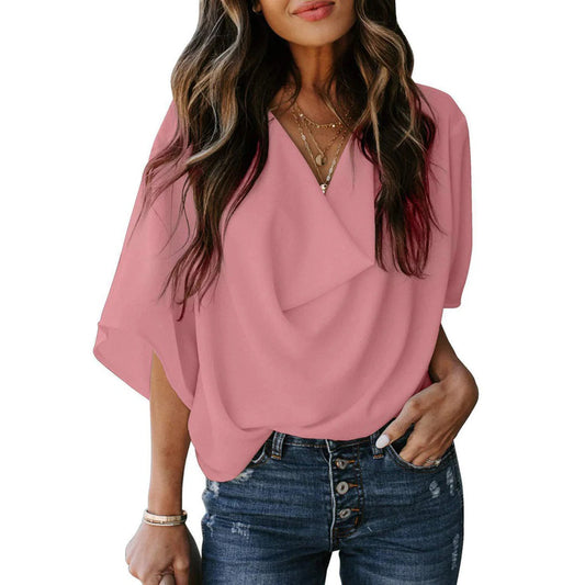 Nellie - Blusa drapeada para mujer - Elegante y versátil