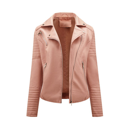 Elegante chaqueta de cuero para mujer