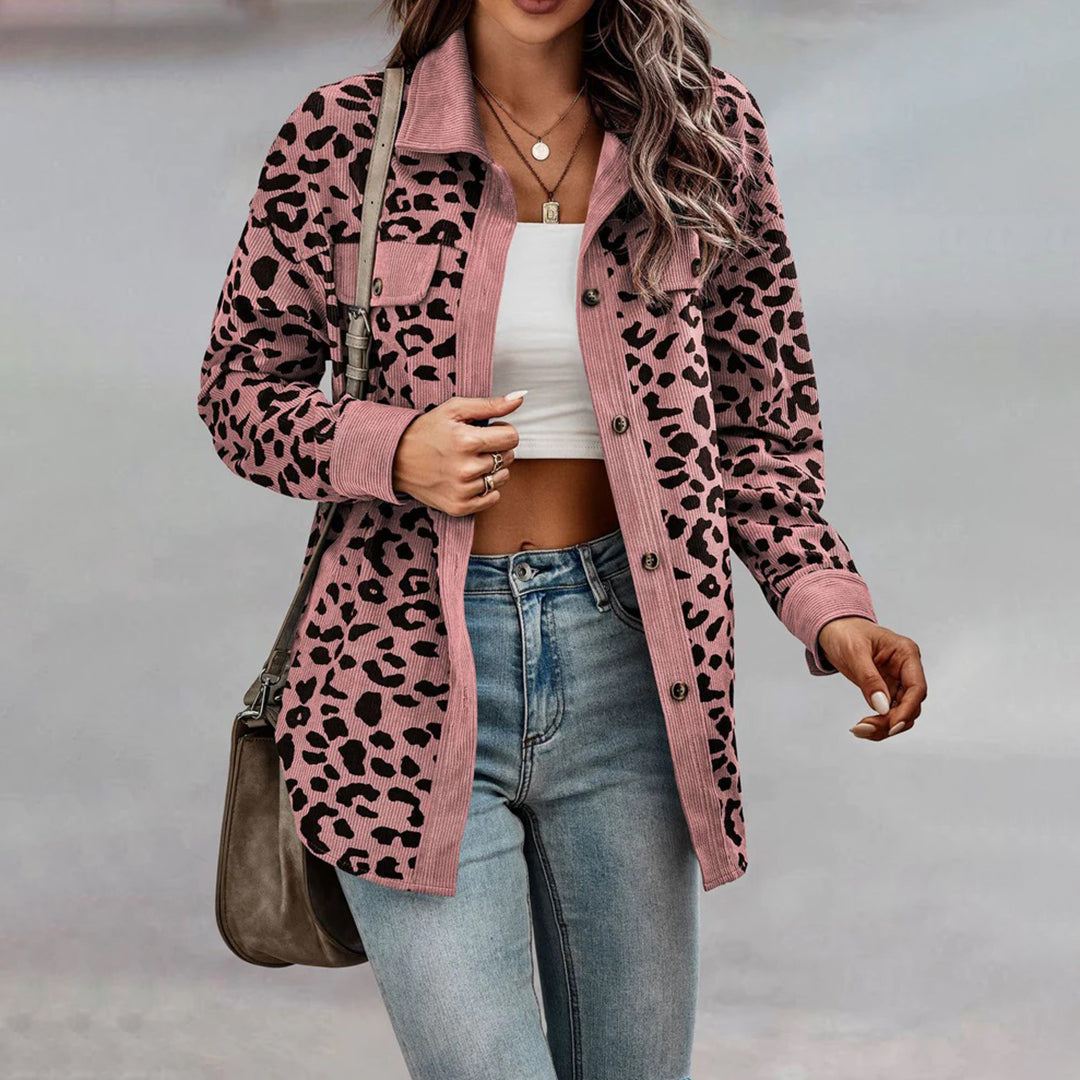 BAILEE - Chaqueta de moda con estampado de leopardo