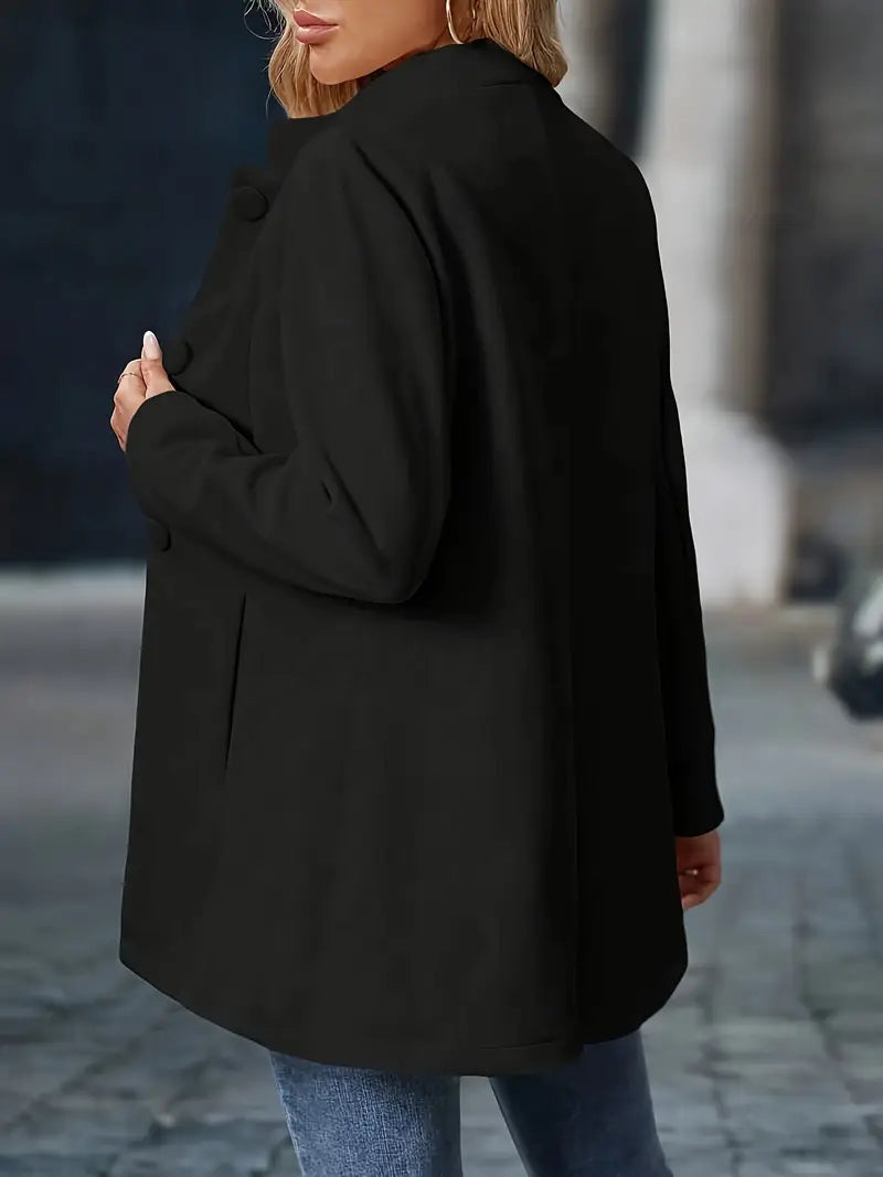 Damski Płaszcz ze Stójką na Guziki