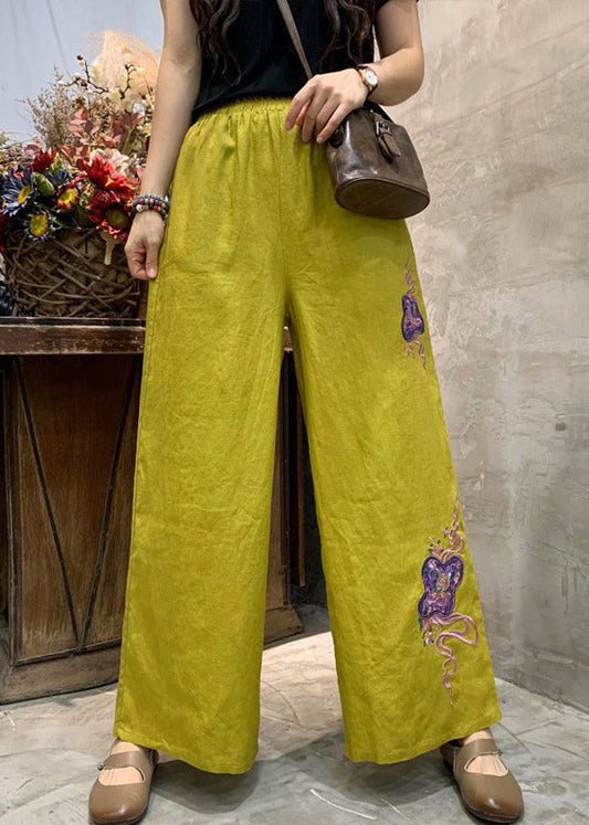 Ermintrude - Pantalones anchos bordados vintage