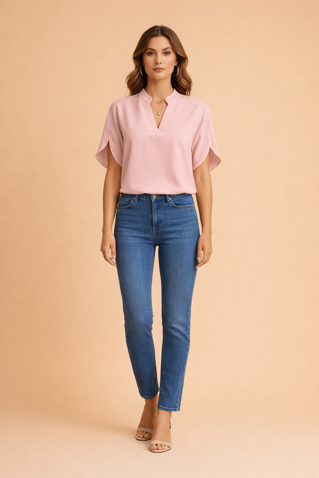 Damska Bluzka V-Neck Biurowa