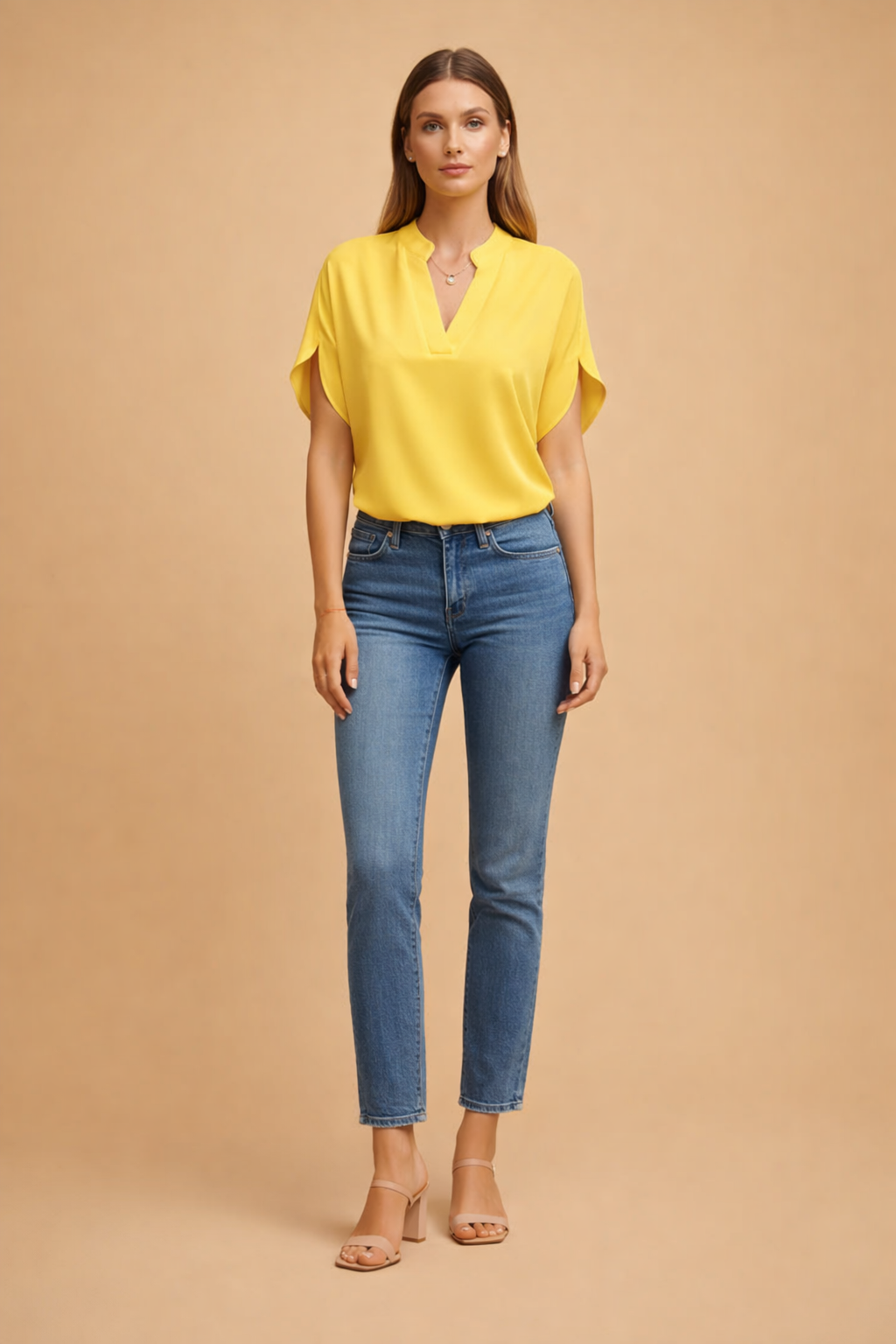 Damska Bluzka V-Neck Biurowa