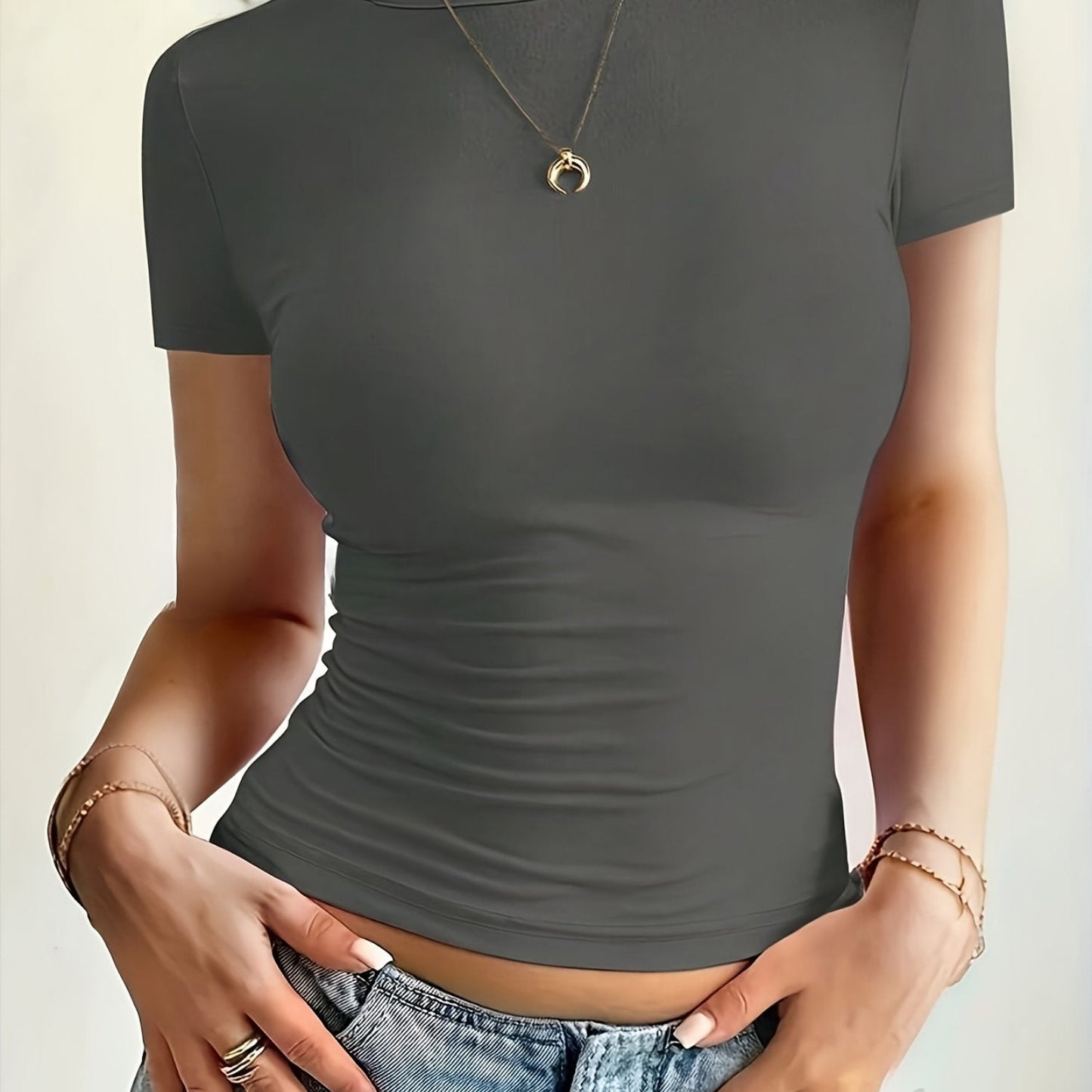 Camiseta de poliéster - Manga corta y forma flexible