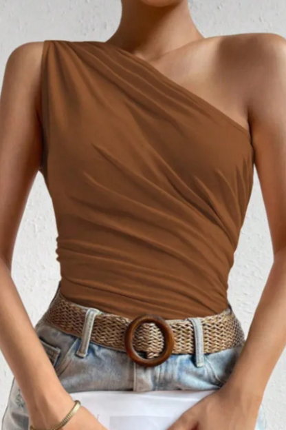 Portia | Blusa casual de manga corta de poliéster