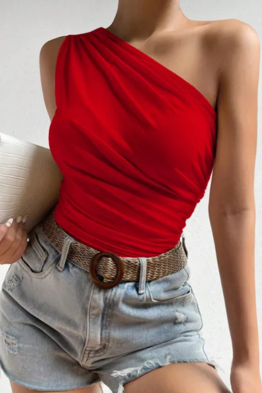 Portia | Blusa casual de manga corta de poliéster