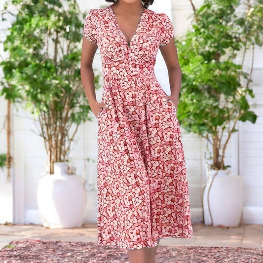 Vestido midi de verano con flores