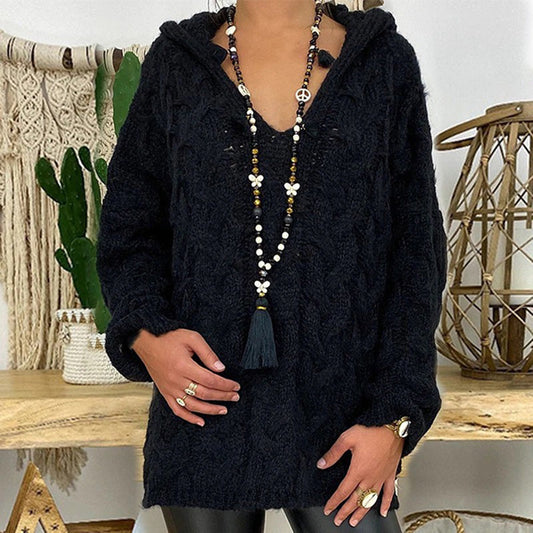 Jersey de punto con cuello de pico