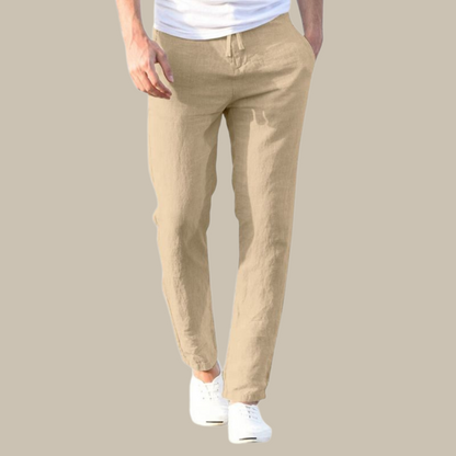 Léo - Pantalones de lino casual holgados para hombre