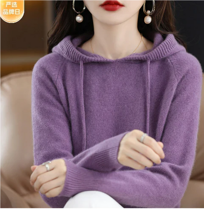 Cálida y elegante sudadera con capucha para mujer