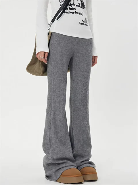 Camille - Pantalones de chándal acampanados de canalé