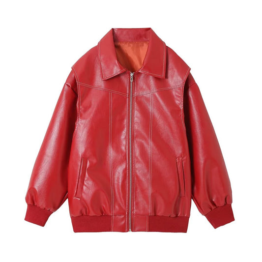Élodie - Chaqueta de cuero oversize