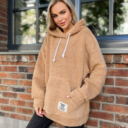 Sudadera con capucha de felpa a la moda | Rachel