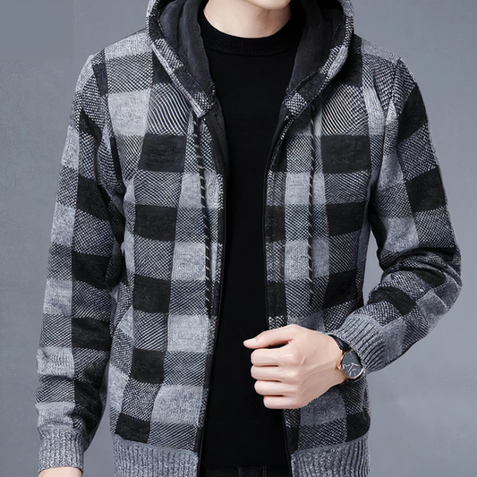 RAFAEL | Chaqueta de cuadros con capucha