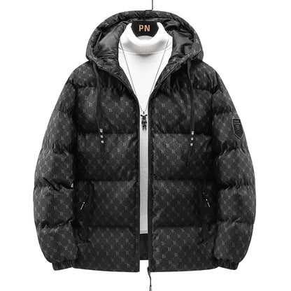 ROBERT | Chaqueta de algodón con estampado de letras por toda la prenda