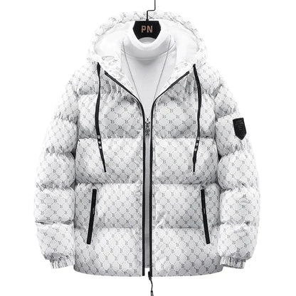 ROBERT | Chaqueta de algodón con estampado de letras por toda la prenda
